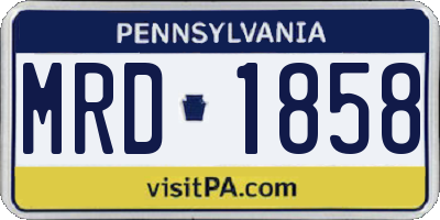 PA license plate MRD1858