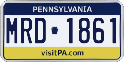 PA license plate MRD1861