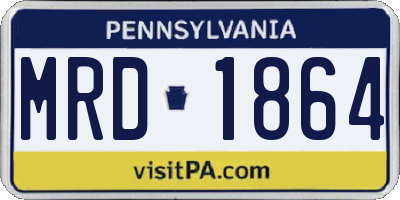 PA license plate MRD1864