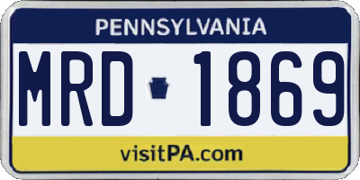 PA license plate MRD1869