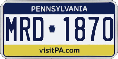 PA license plate MRD1870