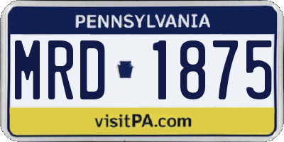PA license plate MRD1875