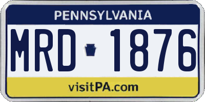 PA license plate MRD1876