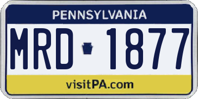 PA license plate MRD1877
