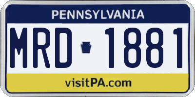 PA license plate MRD1881