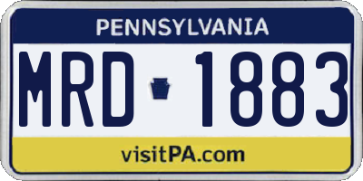 PA license plate MRD1883