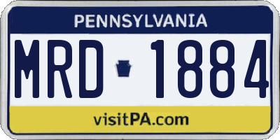 PA license plate MRD1884