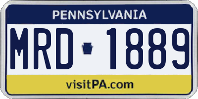 PA license plate MRD1889