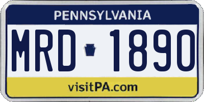 PA license plate MRD1890