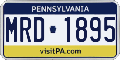 PA license plate MRD1895