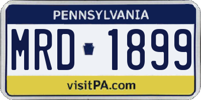 PA license plate MRD1899