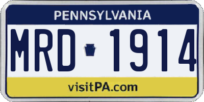 PA license plate MRD1914