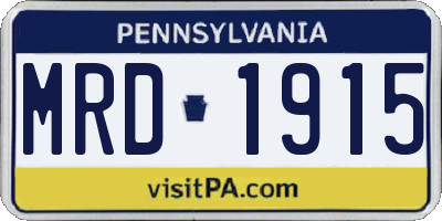 PA license plate MRD1915