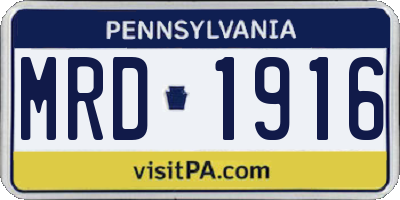PA license plate MRD1916