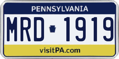 PA license plate MRD1919