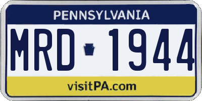 PA license plate MRD1944