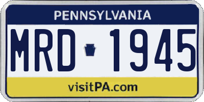 PA license plate MRD1945