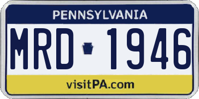 PA license plate MRD1946