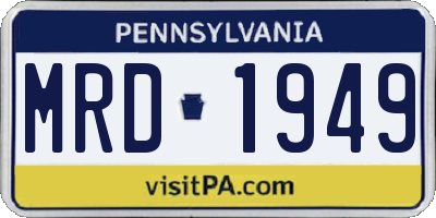 PA license plate MRD1949