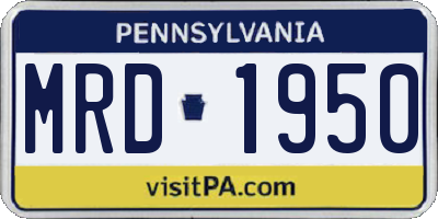 PA license plate MRD1950