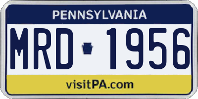 PA license plate MRD1956