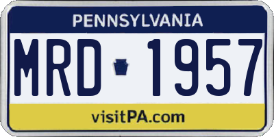 PA license plate MRD1957