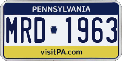 PA license plate MRD1963