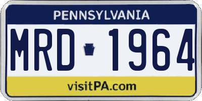 PA license plate MRD1964