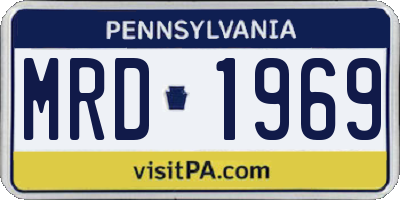 PA license plate MRD1969