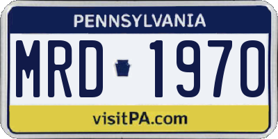 PA license plate MRD1970