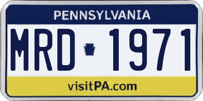 PA license plate MRD1971