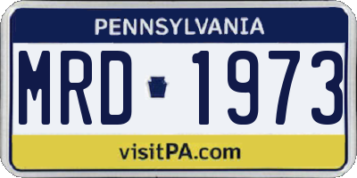PA license plate MRD1973