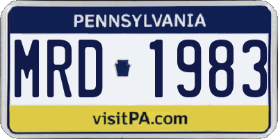 PA license plate MRD1983