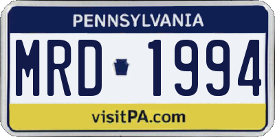 PA license plate MRD1994