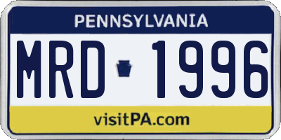 PA license plate MRD1996