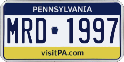 PA license plate MRD1997