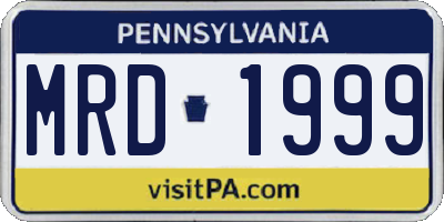 PA license plate MRD1999