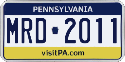 PA license plate MRD2011