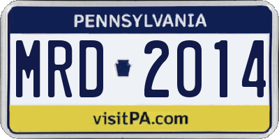 PA license plate MRD2014