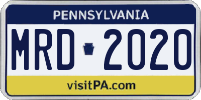 PA license plate MRD2020