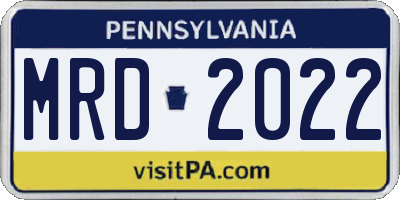 PA license plate MRD2022