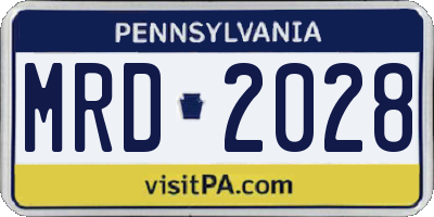 PA license plate MRD2028