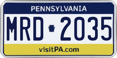 PA license plate MRD2035
