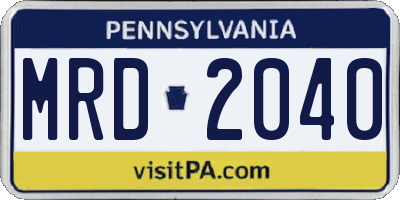 PA license plate MRD2040