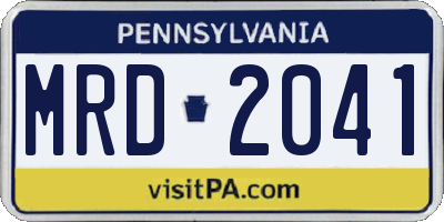 PA license plate MRD2041