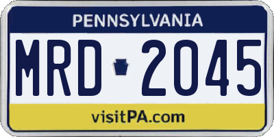 PA license plate MRD2045