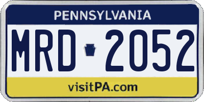 PA license plate MRD2052