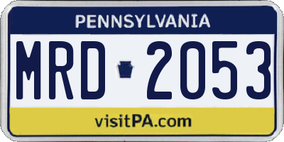 PA license plate MRD2053