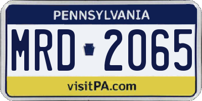PA license plate MRD2065