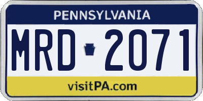 PA license plate MRD2071